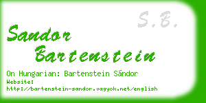 sandor bartenstein business card